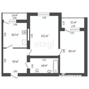2-к квартира, вторичка, 67м2, 9/10 этаж