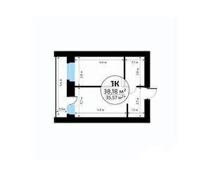 1-к квартира, вторичка, 38м2, 18/18 этаж