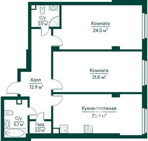 2-к квартира, вторичка, 94м2, 2/29 этаж