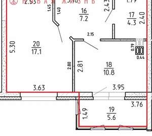 1-к квартира, сданный дом, 45м2, 4/16 этаж