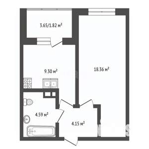 1-к квартира, вторичка, 36м2, 5/25 этаж