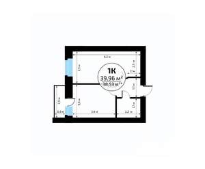 1-к квартира, вторичка, 40м2, 17/18 этаж