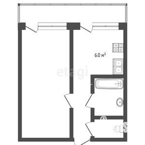 1-к квартира, вторичка, 34м2, 3/5 этаж