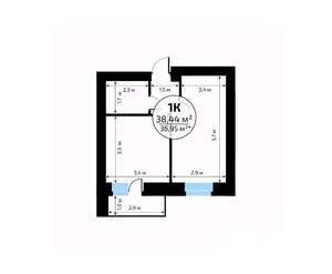1-к квартира, вторичка, 38м2, 12/18 этаж