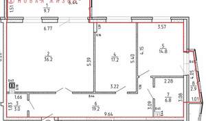 3-к квартира, сданный дом, 97м2, 3/16 этаж
