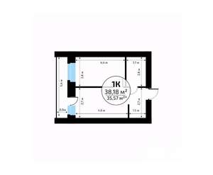 1-к квартира, вторичка, 38м2, 16/18 этаж