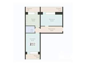 2-к квартира, вторичка, 62м2, 10/12 этаж