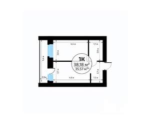 1-к квартира, вторичка, 38м2, 13/18 этаж