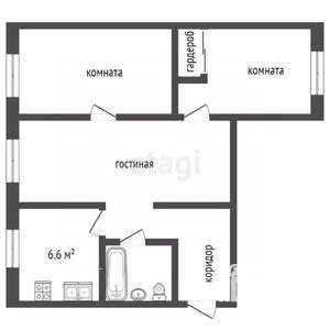 3-к квартира, вторичка, 59м2, 5/5 этаж