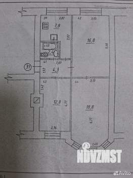 3-к квартира, вторичка, 63м2, 4/5 этаж