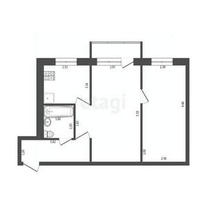 2-к квартира, вторичка, 45м2, 4/5 этаж