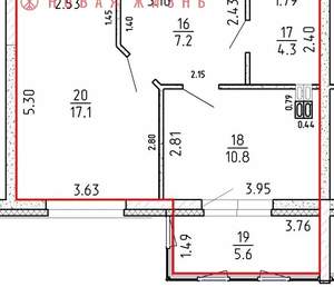 1-к квартира, сданный дом, 45м2, 3/16 этаж