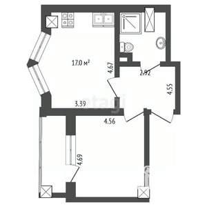 1-к квартира, вторичка, 51м2, 15/19 этаж