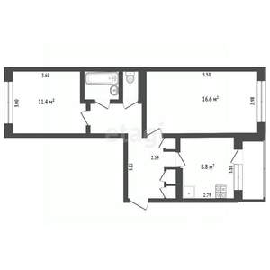 2-к квартира, вторичка, 57м2, 4/5 этаж
