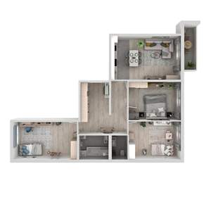 3-к квартира, вторичка, 83м2, 11/18 этаж