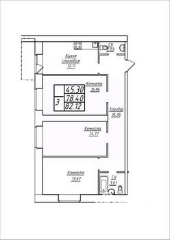 3-к квартира, вторичка, 82м2, 5/17 этаж