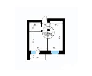 1-к квартира, вторичка, 38м2, 13/18 этаж