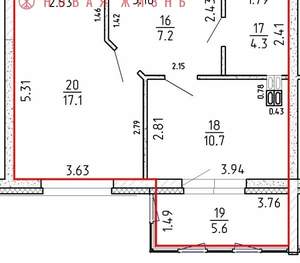 1-к квартира, сданный дом, 39м2, 7/16 этаж