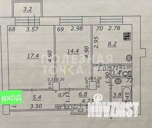 2-к квартира, вторичка, 59м2, 5/5 этаж