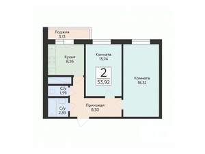 2-к квартира, вторичка, 55м2, 8/24 этаж