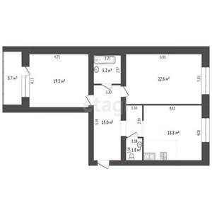 2-к квартира, вторичка, 83м2, 8/11 этаж