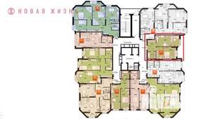 1-к квартира, строящийся дом, 46м2, 13/23 этаж
