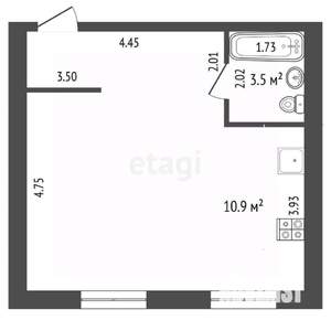 1-к квартира, вторичка, 36м2, 1/3 этаж