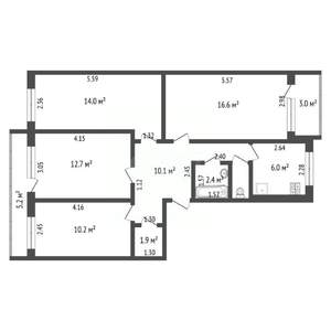 4-к квартира, вторичка, 78м2, 5/5 этаж