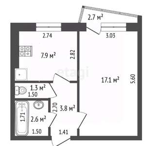 1-к квартира, вторичка, 33м2, 4/9 этаж