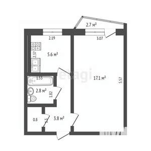 1-к квартира, вторичка, 30м2, 4/9 этаж