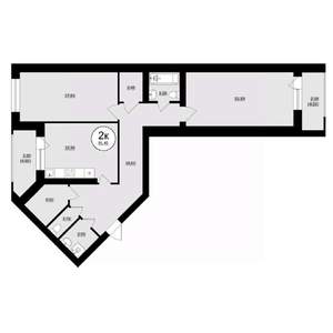 2-к квартира, вторичка, 91м2, 2/8 этаж