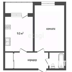 1-к квартира, вторичка, 37м2, 2/5 этаж