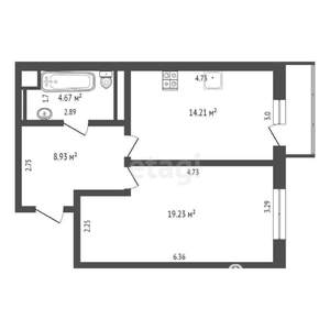 1-к квартира, вторичка, 47м2, 7/24 этаж