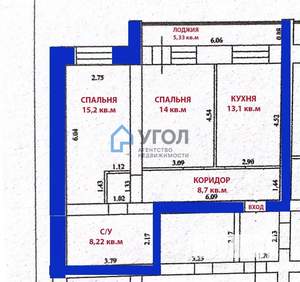 2-к квартира, вторичка, 61м2, 9/18 этаж