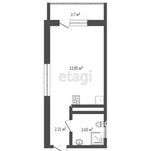 Студия квартира, вторичка, 20м2, 11/16 этаж