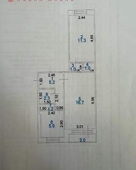 2-к квартира, вторичка, 46м2, 3/5 этаж