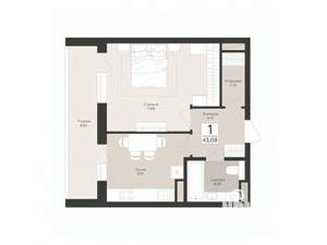 1-к квартира, вторичка, 43м2, 5/17 этаж