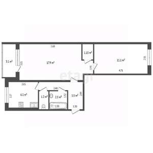 2-к квартира, вторичка, 45м2, 2/5 этаж
