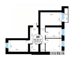 3-к квартира, вторичка, 83м2, 10/18 этаж