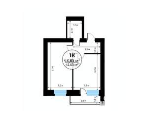 1-к квартира, вторичка, 44м2, 8/18 этаж