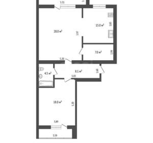 2-к квартира, вторичка, 81м2, 11/11 этаж