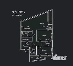 3-к квартира, строящийся дом, 133м2, 4/8 этаж