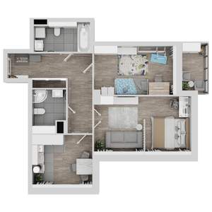 2-к квартира, вторичка, 73м2, 2/22 этаж