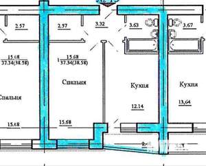 1-к квартира, вторичка, 39м2, 2/16 этаж