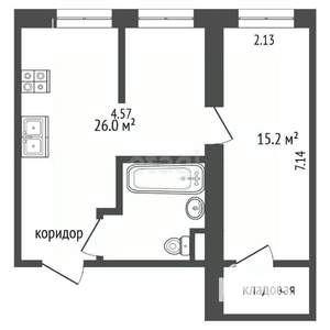 2-к квартира, вторичка, 41м2, 2/2 этаж