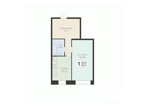 1-к квартира, строящийся дом, 49м2, 1/12 этаж