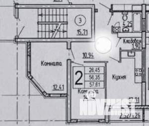 2-к квартира, вторичка, 56м2, 15/26 этаж