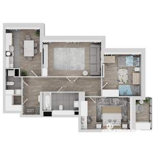 3-к квартира, вторичка, 96м2, 3/22 этаж