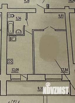 1-к квартира, вторичка, 46м2, 6/15 этаж