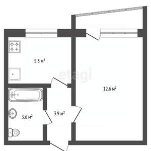 1-к квартира, вторичка, 22м2, 7/9 этаж